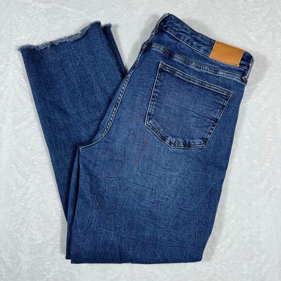 Dear John Denim - Dear John Denim Women's 32 Blue Wash Straight Leg Raw Hem Stretch